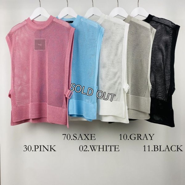 画像4: [PNT]ニット ダブル脇バックル留めベスト (4)