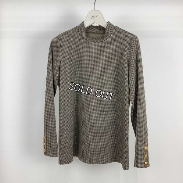 画像3: [PNT]トップス・Tシャツ ジャガード千鳥柄 袖口ベルベットテープ使い (3)