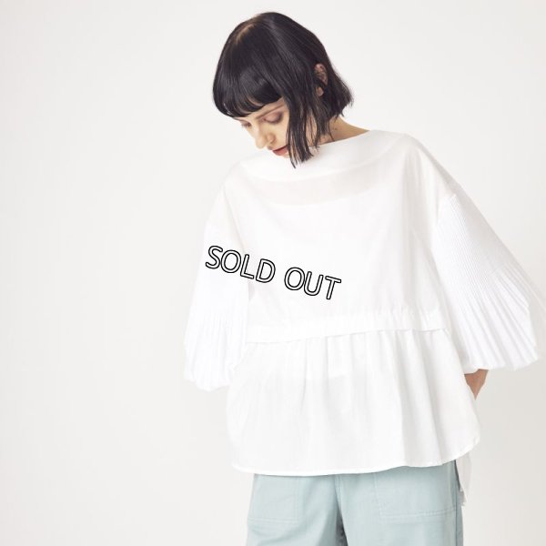 画像3: [PNT]シャツ・ブラウス 袖プリーツ加工切替 (3)