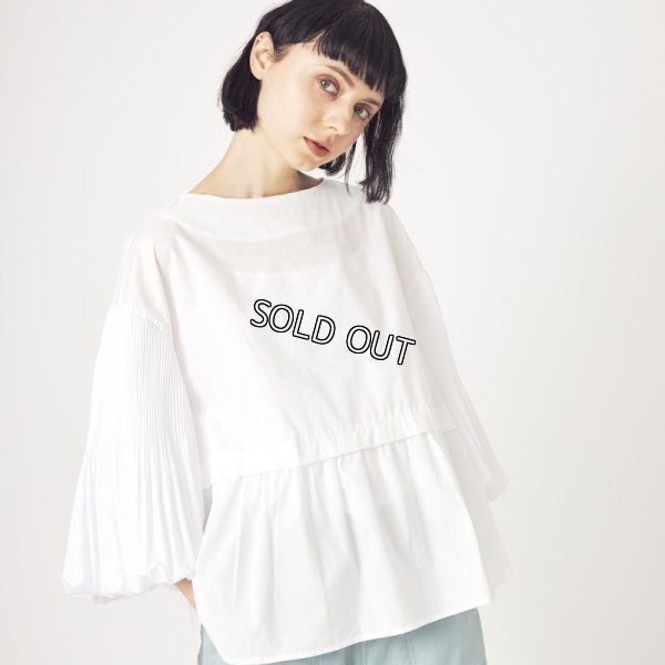 画像4: [PNT]シャツ・ブラウス 袖プリーツ加工切替 (4)