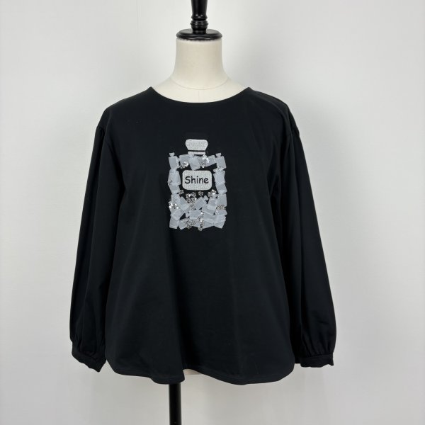 画像1: [PNT]トップス・Tシャツ スパンコール付後ZIPカットソー/3月上旬配送 (1)