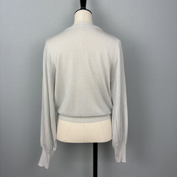 画像2: [PNT]ニット ラメ入りZIPカーディガン/3月上旬配送 (2)