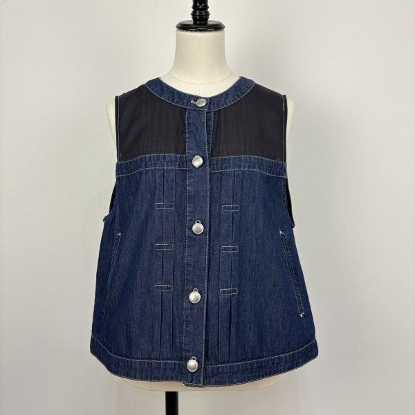 画像1: [PNT]ジャケット 別布使い後ZIP使いベスト/3月上旬配送 (1)