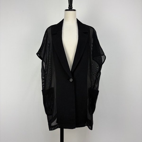 画像1: [PNT]ジャケット 衿付フレンチスリーブジャケット/3月上旬配送 (1)