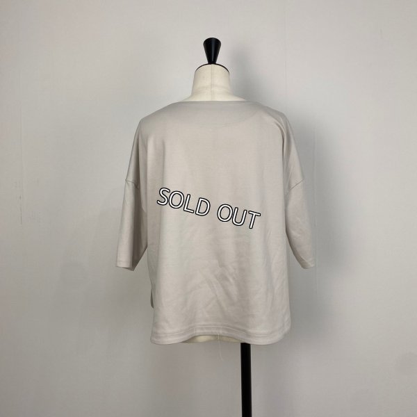 画像2: [PNT]トップス・Tシャツ 前身プリント加工入五分袖ショート丈カットソー (2)