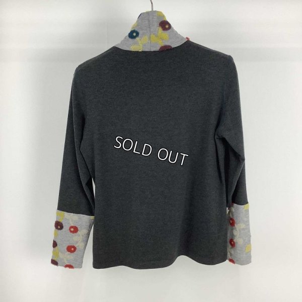 画像2: [PINETA]チュニック コットンウール花柄ジャガ－ド　襟袖口ジャガード使用　ハイネック (2)