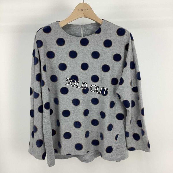画像3: [PINETA]チュニック 水玉コットンパイルジャガードベルベット仕上げ　ドルマン袖 (3)