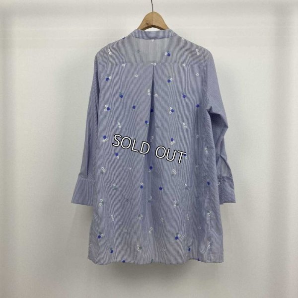 画像2: [PINETA]3色交互水玉ノーカラーシャツ (2)