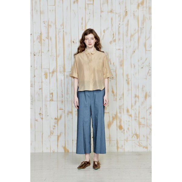 画像2: [PINETA]シャツ・ブラウス 比翼仕立ての裾ポイント　ブラウス/5月上旬配送 (2)