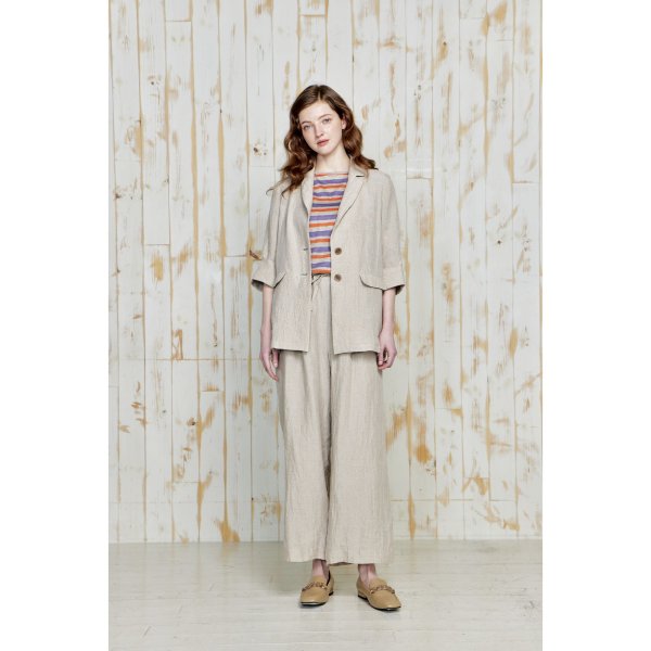 画像2: [PINETA]ジャケット テーラーカラー7分袖　ジャケット/5月上旬配送 (2)