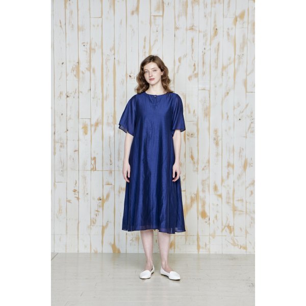 画像2: [PINETA]ワンピース 前ボタン付き袖フレア　ワンピース/5月上旬配送 (2)