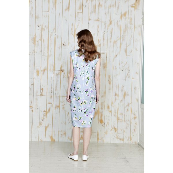 画像4: [PINETA]ワンピース 衿元ヨークデザイン　フレンチ袖ワンピース/5月上旬配送 (4)