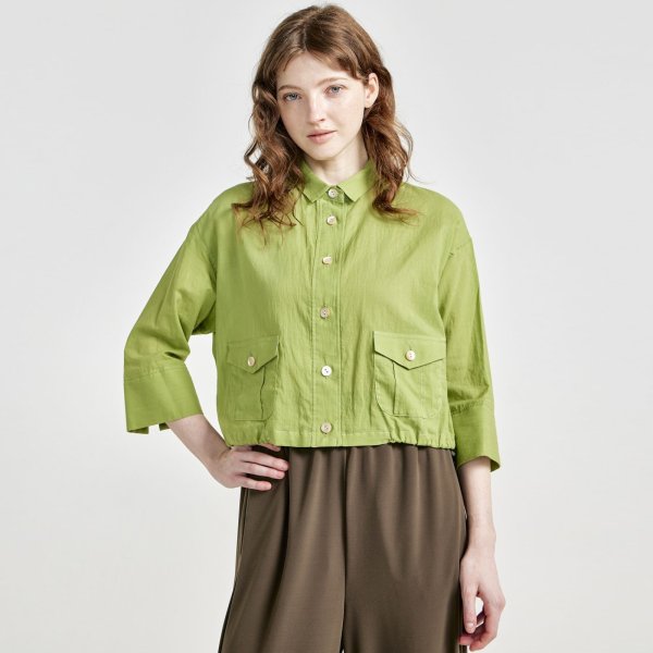 画像1: [PINETA]ジャケット ショート丈　シャツジャケット/3月中旬配送 (1)