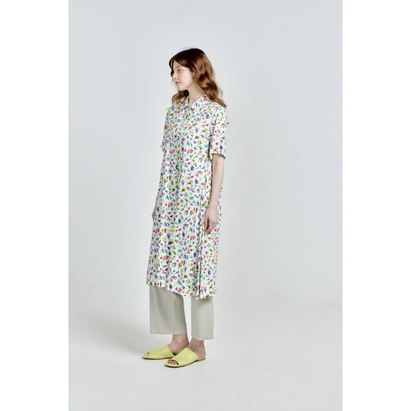 画像2: [PINETA]ワンピース 衿付前開きワンピース/3月中旬配送 (2)