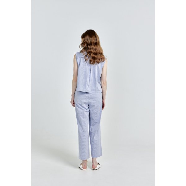 画像3: [PINETA]パンツ ツータックワイドパンツ　コットン/リネン　ストライプ/3月中旬配送 (3)