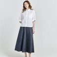 画像1: [PINETA]スカート ウエスト広幅フレアスカート/3月中旬配送 (1)