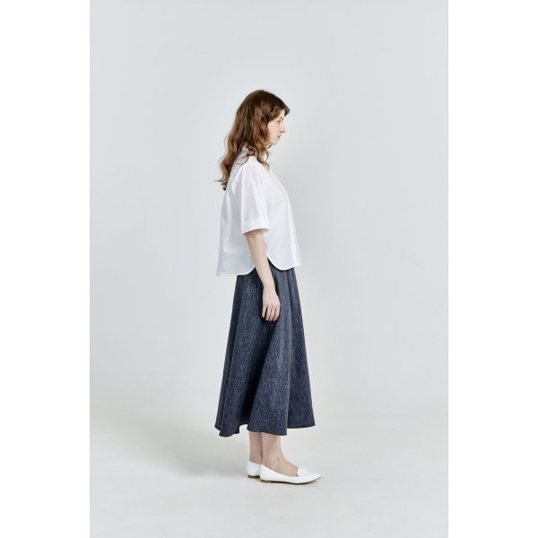 画像2: [PINETA]スカート ウエスト広幅フレアスカート/3月中旬配送 (2)