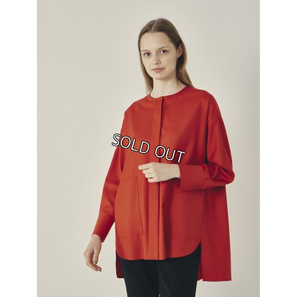 画像2: [PINETA]シャツ・ブラウス マオカラーゆったりシルエット (2)