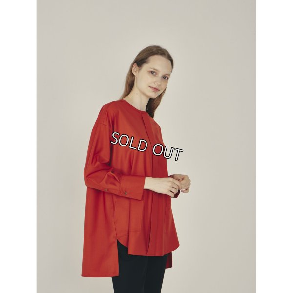 画像3: [PINETA]シャツ・ブラウス マオカラーゆったりシルエット (3)