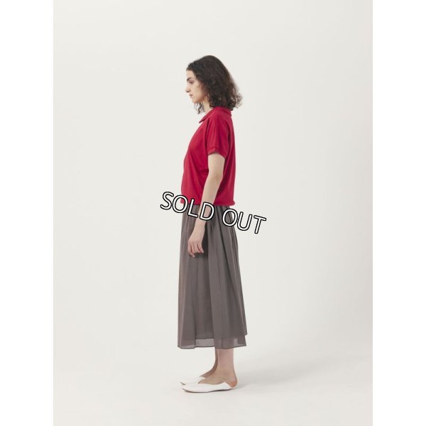 画像3: [PINETA]トップス・Tシャツ袖口ギャザーショールカラープルオーバー (3)