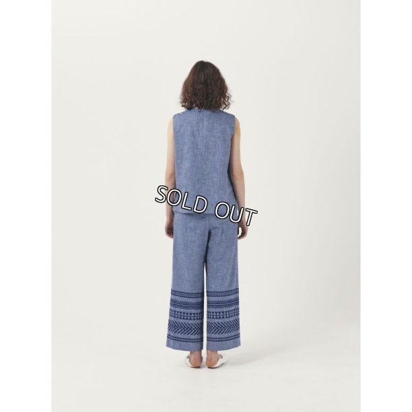 画像5: [PINETA]シャツ・ブラウス前身刺繍入りノースリーブプルオーバー (5)