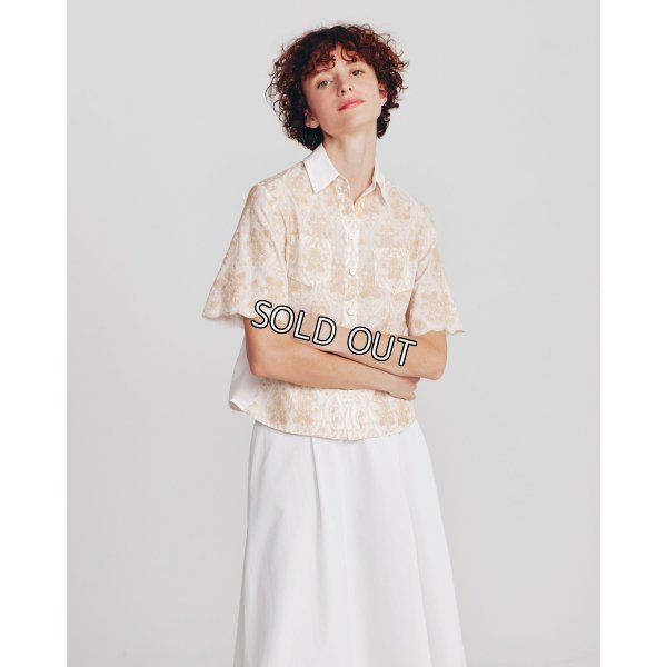 画像2: [PINETA]シャツ・ブラウス 衿付刺繍ブラウス (2)