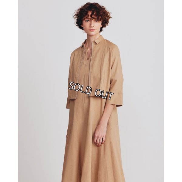 画像2: [PINETA]ジャケット 綿麻ショート丈ジップ使いジャケット (2)