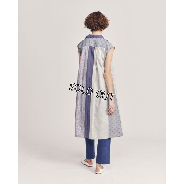 画像3: [PINETA]ワンピース シーチングプリントノースリーブワンピース (3)