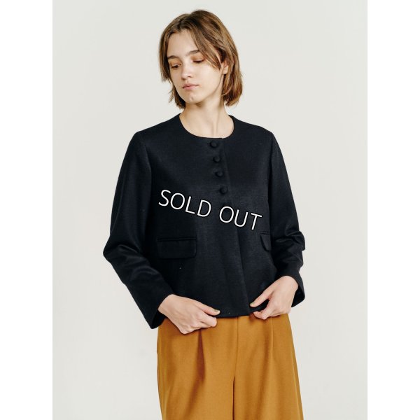 画像2: [PINETA]ジャケット 丸首　ショートジャケット (2)