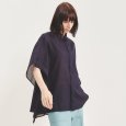 画像1: [PINETA]シャツ・ブラウス 衿付きＢｉｇ羽織タイプブラウス/4月下旬配送 (1)