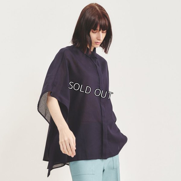 画像1: [PINETA]シャツ・ブラウス 衿付きＢｉｇ羽織タイプブラウス (1)