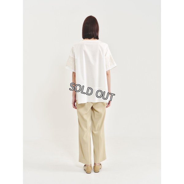 画像3: [PINETA]トップス・Tシャツ 刺繍生地と無地コンビのプルオーバー (3)