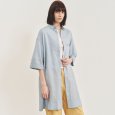 画像1: [PINETA]ワンピース ６分袖シャツ衿ロングブラウス/4月下旬配送 (1)