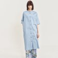 画像1: [PINETA]ワンピース 前開きノーカラーワンピース/4月中旬配送 (1)