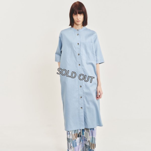 画像1: [PINETA]ワンピース 前開きノーカラーワンピース (1)