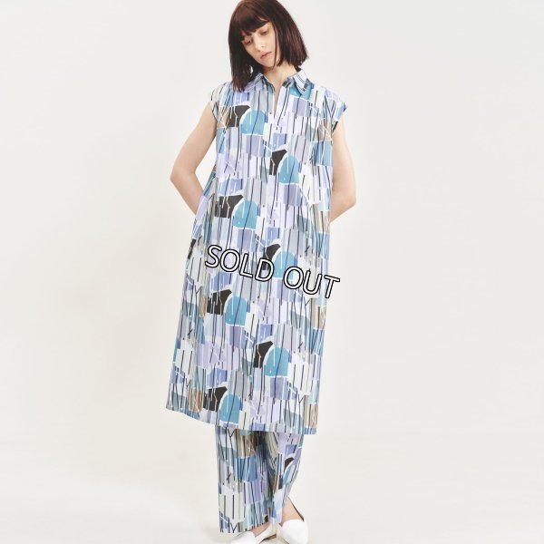 画像1: [PINETA]ワンピース シャツ衿フレンチ袖ワンピース (1)