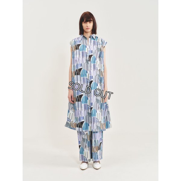 画像2: [PINETA]ワンピース シャツ衿フレンチ袖ワンピース (2)