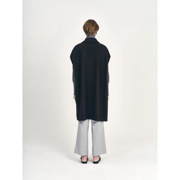 画像4: [PINETA]コート ウールライクジャージロングベスト (4)