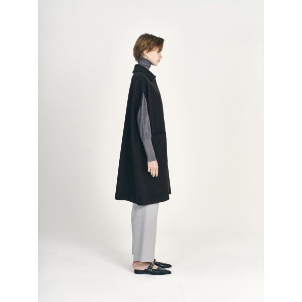 画像5: [PINETA]コート ウールライクジャージロングベスト (5)