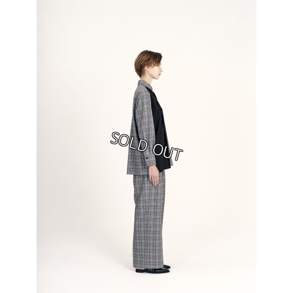 画像3: [PINETA]シャツ・ブラウス グレンチェック異素材ブラウス (3)