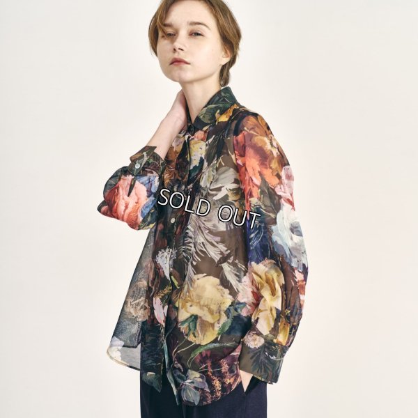 画像1: [PINETA]シャツ・ブラウス 花プリントブラウス (1)
