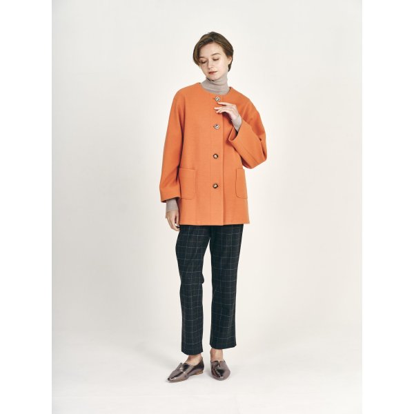 画像2: [PINETA]ジャケット ウールライクジャージハーフコート (2)