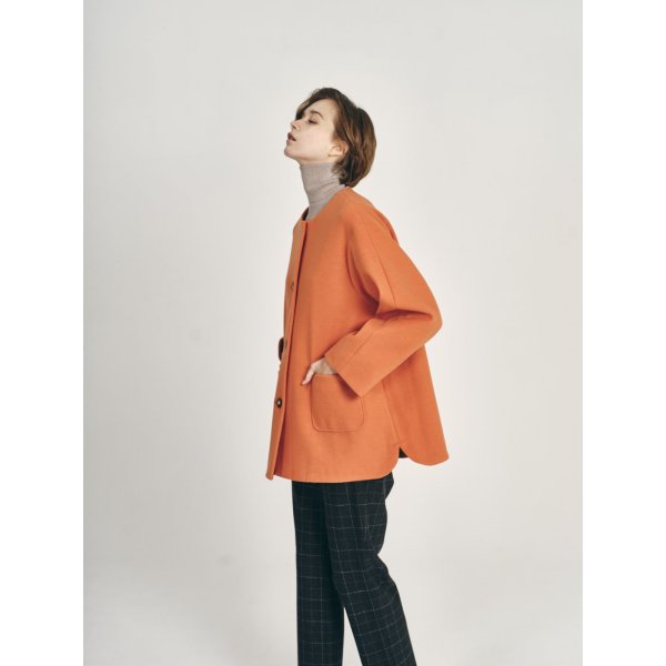 画像3: [PINETA]ジャケット ウールライクジャージハーフコート (3)