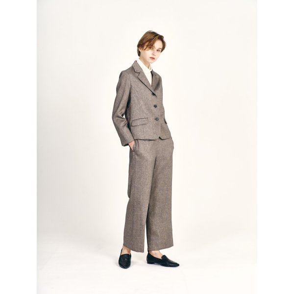 画像2: [PINETA]パンツ ミックスツィードストレートパンツ (2)