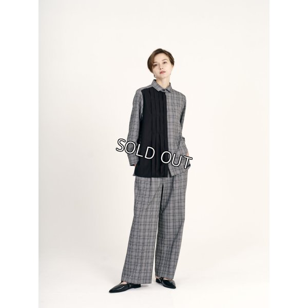 画像2: [PINETA]パンツ グレンチェックワイドパンツ (2)