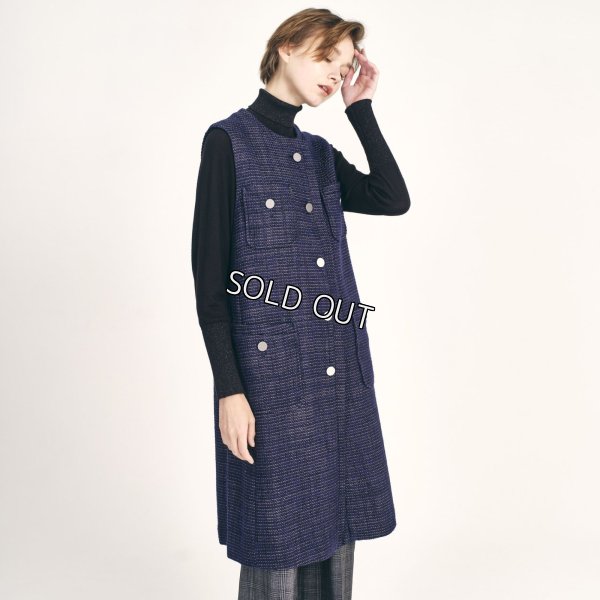 画像1: [PINETA]ジャケット ラメツィードロングジレ (1)