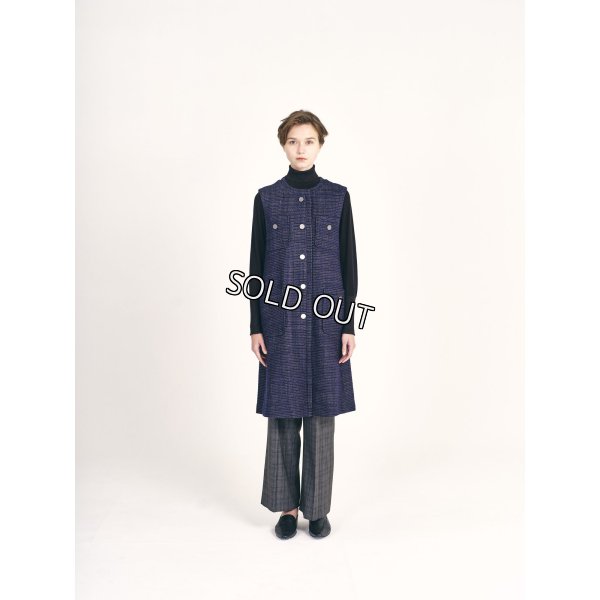 画像2: [PINETA]ジャケット ラメツィードロングジレ (2)