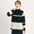 画像1: [PINETA]ニット ヤクボーダーニット/10月中旬配送 (1)