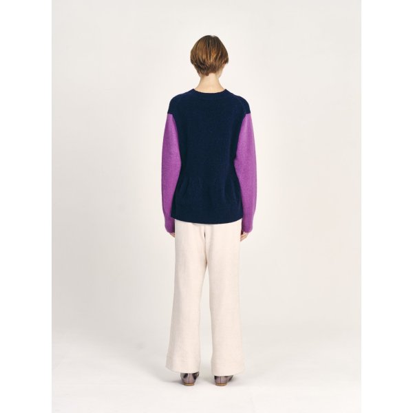 画像5: [PINETA]ニット Ａラインタイプ　プルオーバー　配色デザイン (5)