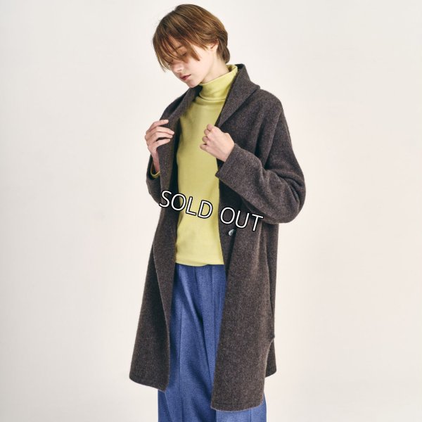 画像1: [PINETA]ニット ヤクフード付ロングカーディガン (1)